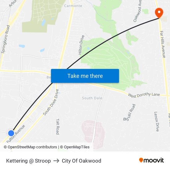 Kettering @ Stroop to City Of Oakwood map