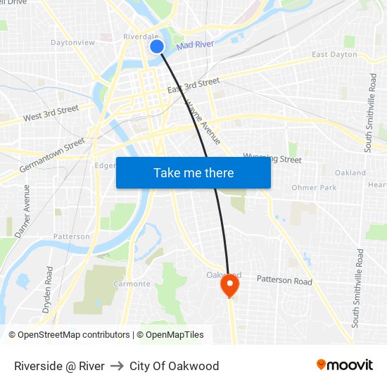 Riverside @ River to City Of Oakwood map