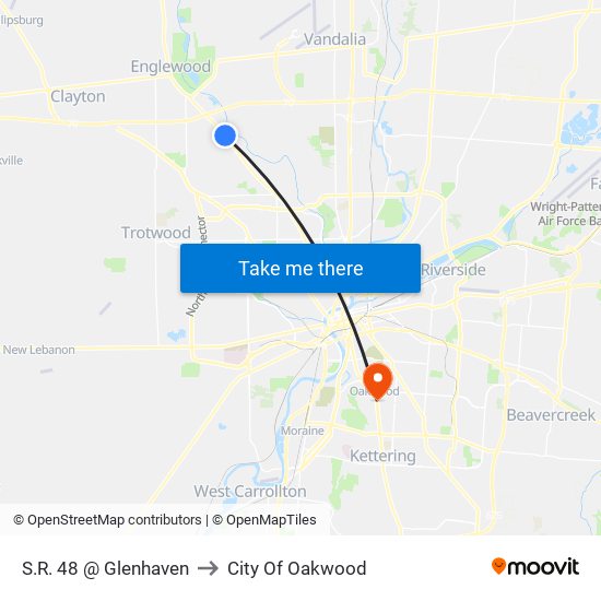 S.R. 48 @ Glenhaven to City Of Oakwood map