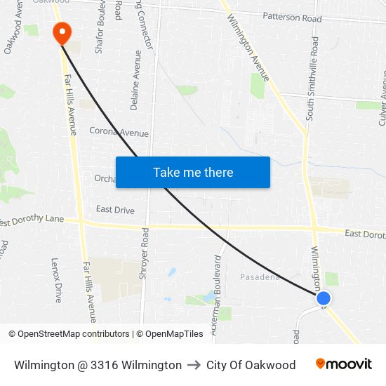 Wilmington @ 3316 Wilmington to City Of Oakwood map