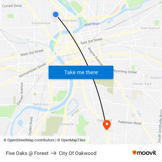 Five Oaks @ Forest to City Of Oakwood map