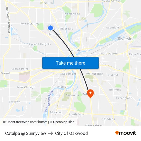 Catalpa @ Sunnyview to City Of Oakwood map