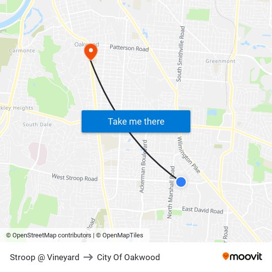 Stroop @ Vineyard to City Of Oakwood map