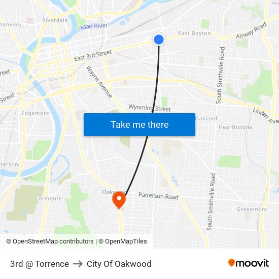 3rd @ Torrence to City Of Oakwood map