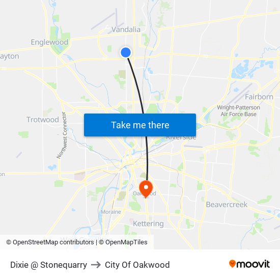 Dixie @ Stonequarry to City Of Oakwood map