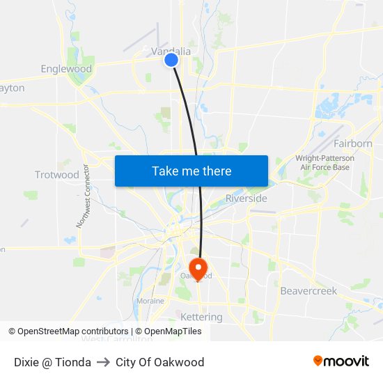 Dixie @ Tionda to City Of Oakwood map