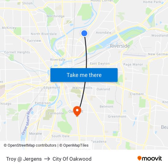 Troy @ Jergens to City Of Oakwood map