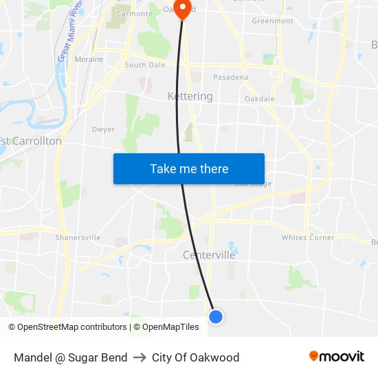 Mandel @ Sugar Bend to City Of Oakwood map