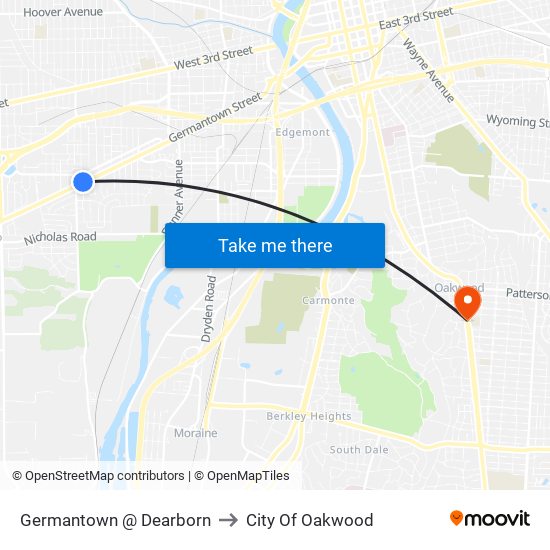 Germantown @ Dearborn to City Of Oakwood map