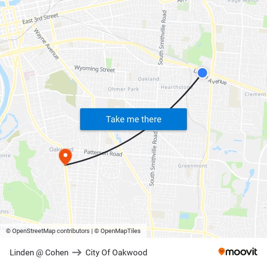 Linden @ Cohen to City Of Oakwood map
