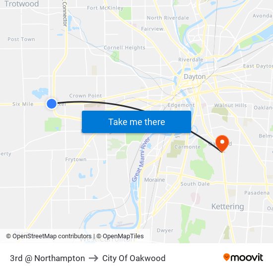 3rd @ Northampton to City Of Oakwood map