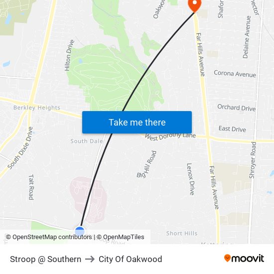 Stroop @ Southern to City Of Oakwood map