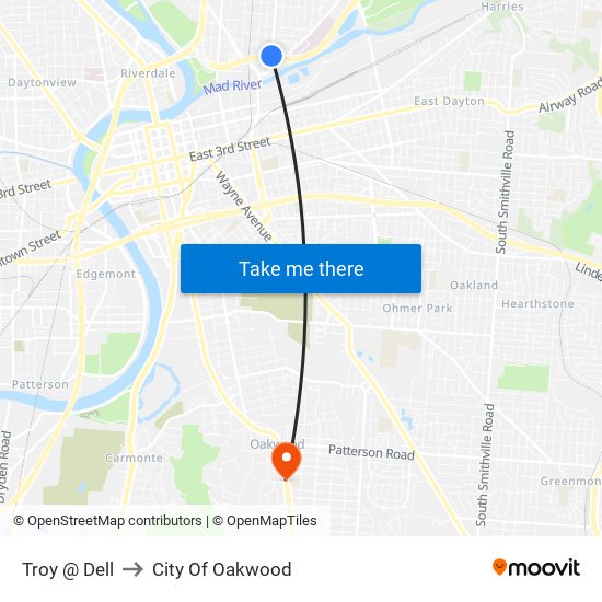 Troy @ Dell to City Of Oakwood map