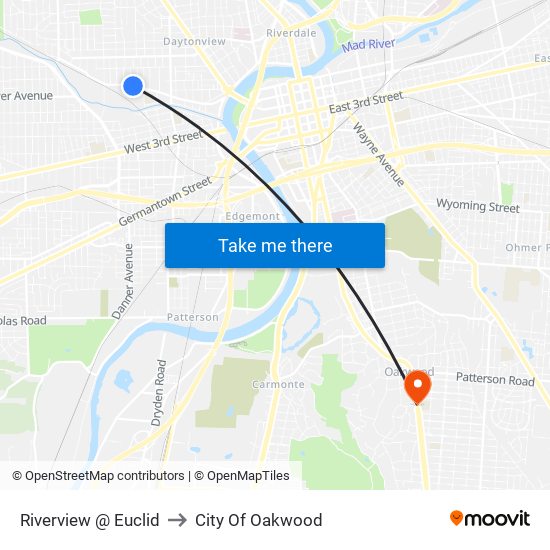 Riverview @ Euclid to City Of Oakwood map