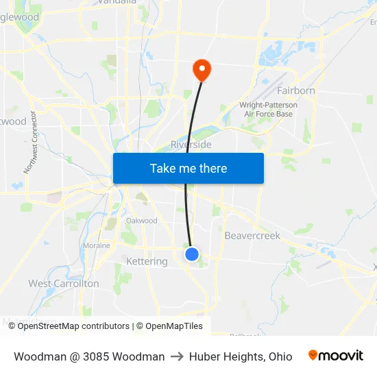 Woodman @ 3085 Woodman to Huber Heights, Ohio map