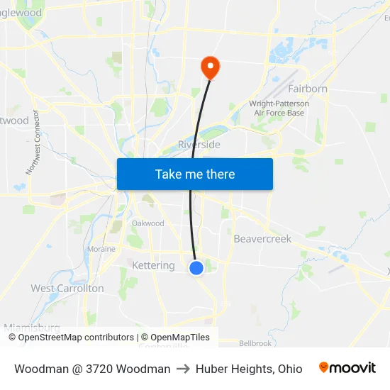 Woodman @ 3720 Woodman to Huber Heights, Ohio map