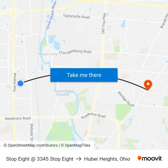 Stop Eight @ 3345 Stop Eight to Huber Heights, Ohio map