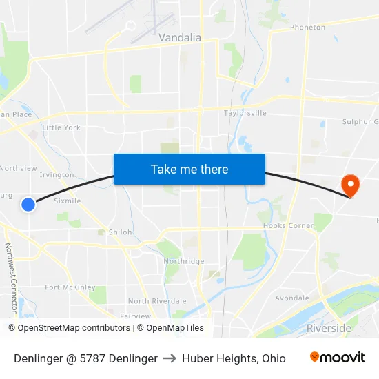 Denlinger @ 5787 Denlinger to Huber Heights, Ohio map