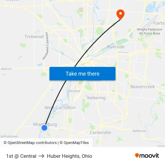 1st @ Central to Huber Heights, Ohio map