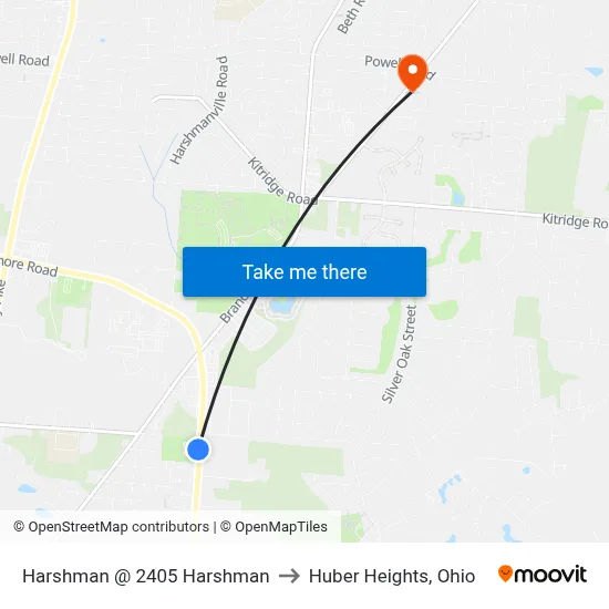 Harshman @ 2405 Harshman to Huber Heights, Ohio map