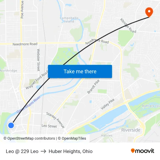 Leo @ 229 Leo to Huber Heights, Ohio map