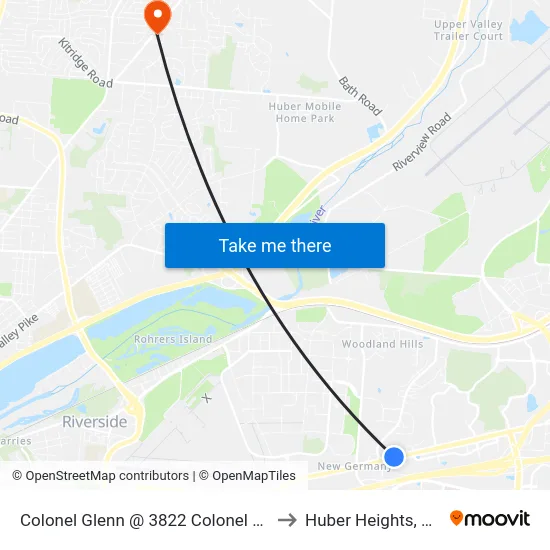 Colonel Glenn @ 3822 Colonel Glenn to Huber Heights, Ohio map
