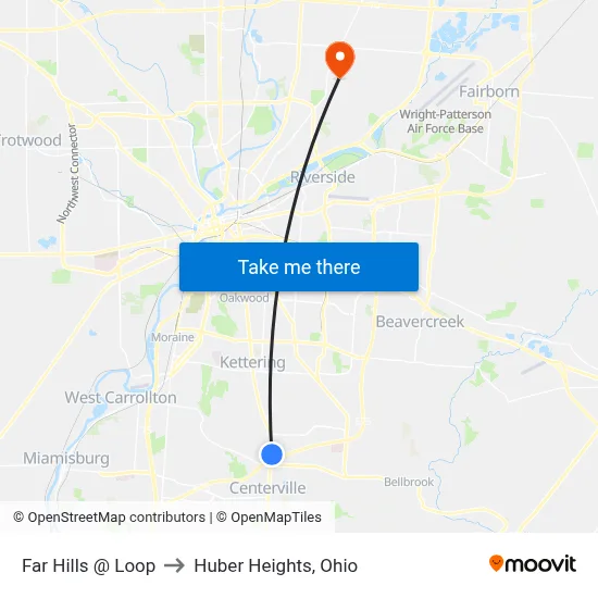 Far Hills @ Loop to Huber Heights, Ohio map