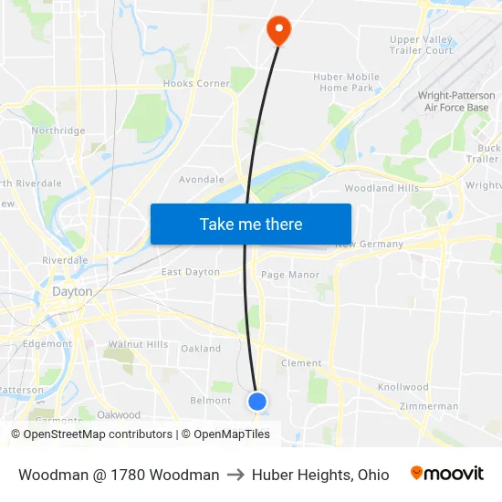 Woodman @ 1780 Woodman to Huber Heights, Ohio map