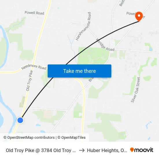 Old Troy Pike @ 3784 Old Troy Pike to Huber Heights, Ohio map