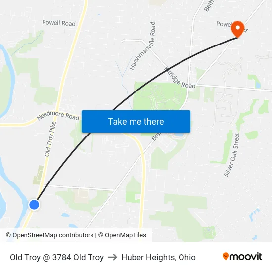 Old Troy @ 3784 Old Troy to Huber Heights, Ohio map