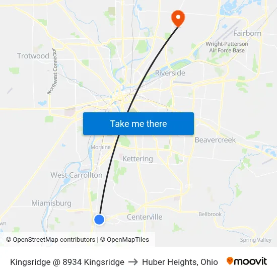 Kingsridge @ 8934 Kingsridge to Huber Heights, Ohio map