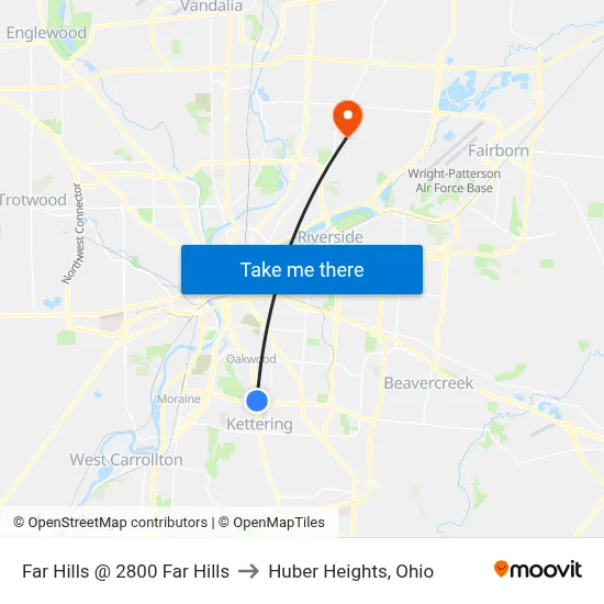 Far Hills @ 2800 Far Hills to Huber Heights, Ohio map