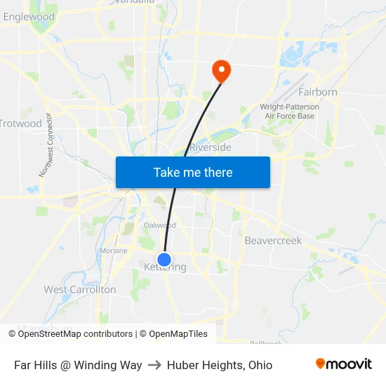 Far Hills @ Winding Way to Huber Heights, Ohio map