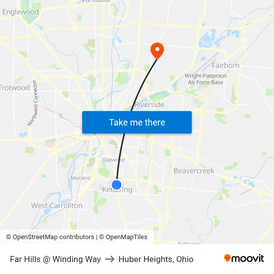 Far Hills @ Winding Way to Huber Heights, Ohio map
