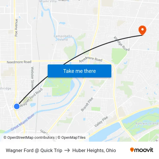 Wagner Ford @ Quick Trip to Huber Heights, Ohio map