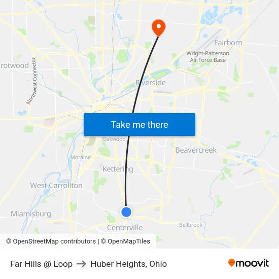 Far Hills @ Loop to Huber Heights, Ohio map