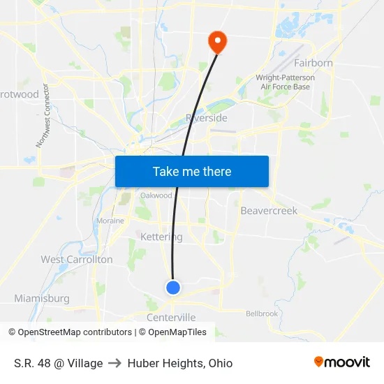 S.R. 48 @ Village to Huber Heights, Ohio map