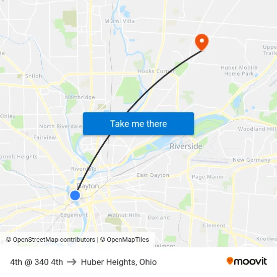 4th @ 340 4th to Huber Heights, Ohio map