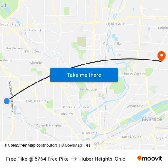 Free Pike @ 5764 Free Pike to Huber Heights, Ohio map