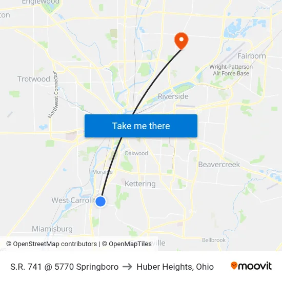 S.R. 741 @ 5770 Springboro to Huber Heights, Ohio map