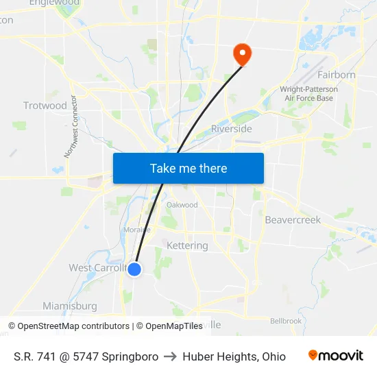 S.R. 741 @ 5747 Springboro to Huber Heights, Ohio map