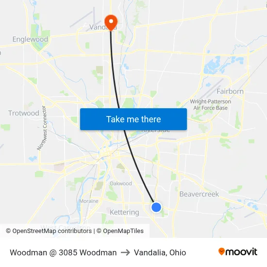 Woodman @ 3085 Woodman to Vandalia, Ohio map