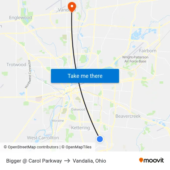 Bigger @ Carol Parkway to Vandalia, Ohio map
