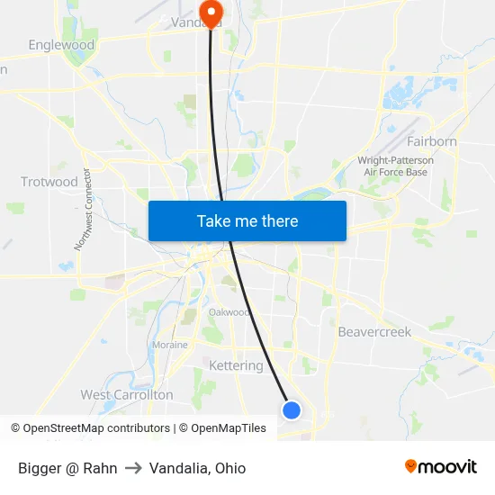 Bigger @ Rahn to Vandalia, Ohio map