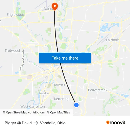 Bigger @ David to Vandalia, Ohio map