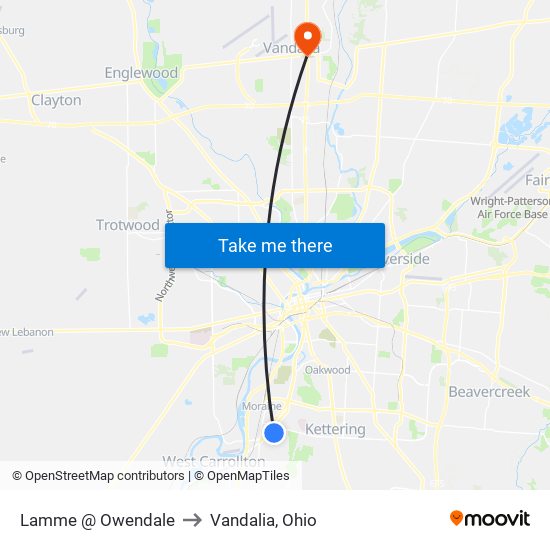 Lamme @ Owendale to Vandalia, Ohio map