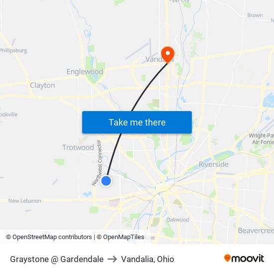 Graystone @ Gardendale to Vandalia, Ohio map