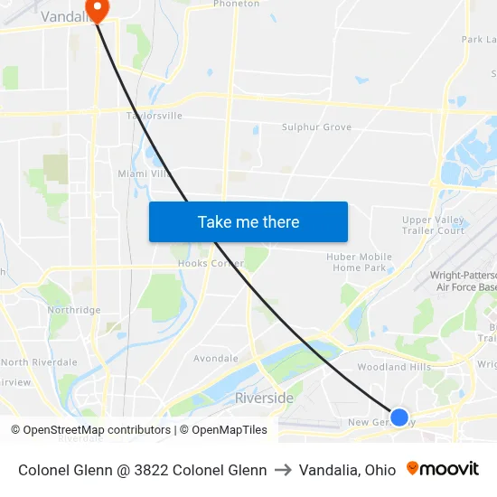 Colonel Glenn @ 3822 Colonel Glenn to Vandalia, Ohio map