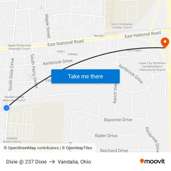 Dixie @ 237 Dixie to Vandalia, Ohio map
