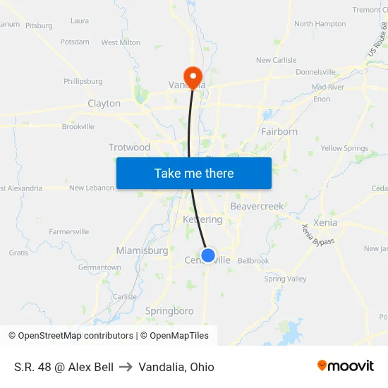 S.R. 48 @ Alex Bell to Vandalia, Ohio map
